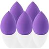 G4GADGET 5 spugne per trucco viola, senza lattice, per fondotinta, morbide, per liquidi, creme e polvere, uso bagnato e asciutto, applicazione impeccabile per tutti i tipi di pelle