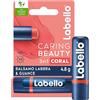 Labello Caring Beauty Lip & Cheek Coral 4.8 g, Burrocacao labbra e guance con una nota di colore corallo, Balsamo labbra colorato e blush stick 2 in 1, Lip balm idratante con protezione SPF 30