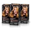 SYOSS Permanent Color 8-7 biondo dorato caramello, tintura per capelli e maschera con cheratina per una copertura professionale dei capelli grigi, colore duraturo e cura intensiva, confezione da 3