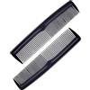 PARENCE.- Set di 2 pettini antistatici - pettini a denti fini e larghi, portatili, multiuso - 13x3cm, nero