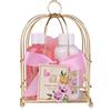 Accentra Set doccia da donna, set regalo SWEET PEONY in un bellissimo cestello metallico, 3 pezzi con gel doccia, lozione per il corpo e spugna da bagno, set regalo per la festa della mamma e San