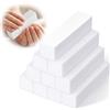 Muexoee 10 blocchi abrasivi per unghie, riutilizzabili, 2,5 x 2,5 x 9,5 cm, finitura satinata su quattro lati, strumenti per unghie, adatti per saloni di bellezza, fai da te e saloni di bellezza (bianco)