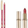 L'Oréal Paris MakeUp L'Oréal Paris Rossetto Lunga Durata Color Riche, Colore Pieno, Finish Satinato, 345 Cherry Crystal + Matita Labbra, 302 Bois De Rose