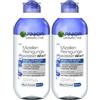 Garnier Acqua detergente all-in-1 micelle senza profumo con glicerina per pelle e occhi particolarmente sensibili, struccante e pulizia del viso per pelli sensibili, Skin Active, 1 x 400 ml