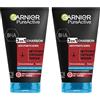 Garnier Maschera Punti Neri, Detergente e Scrub Viso Pure Active Intense 3 in 1 con Carbone Vegetale, 150 ml (Confezione da 2)