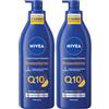NIVEA Q10 Crema Corpo Nutriente Rassodante 400 ml, Crema rassodante corpo con Coenzima Q10 Puro e Vitamina C, Crema corpo idratante pelle secca 72h per una pelle più tonica ed elastica