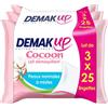 Demak'Up Cocoon - Salvietta smangante per pelli normali o miste (3 confezioni da 25 salviette)