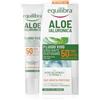 Equilibra, Aloe Ialuronica Fluido Viso Quotidiano SPF 50+, con Acido Ialuronico, Vitamina E, Azione 2in1 Idrata e Protegge, Difende da Raggi UVA/UVB e Luce Blu, Adatto a Pelli Sensibili, 40ml