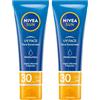 NIVEA SUN UV Face Crema Solare Viso Leggero Idratante SPF30, 50 ml (Confezione da 2)