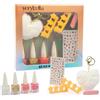 verybella Set Bear per la Manicure Ottimale, Contiene 4 Smalti Colorati Peel Off, 1 Limetta, 2 Morbidi Separadita, Stickers Colorati per Unghie, 1 Portachiave a Forma di Cuore