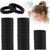 Elalove Elastici per capelli da ragazza, 6 mm, confezione da 50 elastici per capelli spessi 4 cm, per donne e ragazze, elastici per coda di cavallo, colore: nero