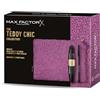 Max Factor, Cofanetto Regalo Donna Teddy Chic, Pochette in morbido tessuto teddy con Mascara False Lash Effect Raven Black + Matita Occhi Khol Kajal 20 Black