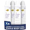 Dove Deodorante Dove Spray Whole Body Deo 150ml, Deodorante per tutto il Corpo, Profumo di Lavanda e Camomilla, Protezione dagli odori fino a 72 ore, Dermatologicamente Testato, Formula Antimacchie