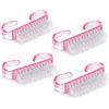PARENCE. Set di 4 pennelli rosa per manicure - Pennellini per unghie e in polvere - Pulizia precisa - Dimensioni compatte - 4 pezzi