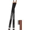 Rimmel London Matita Sopracciglia Professional Eyebrow Pencil, Formula a Lunga Durata, Pettinino Incorporato, 001 Dark Brown, 1,4 g (Confezione da 2)