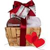 accentra Set regalo CHERRY SPA in cestino per erba marina, set da bagno e doccia - Set regalo da 5 pezzi in cestino decorativo in erba marina, regalo di compleanno, set benessere per donne