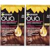 Garnier Olia Tinta Capelli, Senza Ammoniaca, Copre I Capelli Bianchi, Castano Dorato (Confezione da 2)