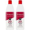 Vitalcare Emulsione Ossidante 20 Volumi, Ossidante per Capelli Extra Dolce con Cheratina, 1000ml (Confezione da 2)
