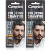 Cameleo Men - Shampoo Colorante - Castano Molto Scuro - Capelli, Barba, Baffi - Rinfresca - Dura da 4 a 6 Lavaggi - Applicazione facile e veloce - Estratto di Noce - 15 ml (Confezione da 2)