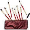 Nabla Ruby Complete Eye Brush Set | Set Completo Pennelli trucco per Make-Up Occhi Professionale 100% vegan | Design elegante color rosso rubino, ideale come regalo.