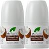 Dr.Organic Dr. Organic Olio di Cocco Vergine Deodorante, 2 confezioni da 50 ml, senza alluminio, delicato sulla pelle, protezione a lunga durata, naturale e vegano