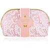 accentra - Set regalo da donna Romantic DREAMS 3 pezzi - Set da bagno con borsa per cosmetici, gel doccia e spugna a rete - Set benessere per donne e ragazze per compleanno e San Valentino