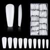 Carehabi Confezione da 500 punte finte per unghie in acrilico artificiale con custodia per saloni di unghie e nail art fai da te a casa, 10 misure (bianco)