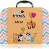 accentra Set da bagno e doccia Best Friends per donne e ragazze, con profumo dolce fragola e vaniglia, confezione regalo in una scatola di carta