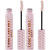 Max Factor 2000 Calorie Long Lash Era 002 Black Brown Tubing Mascara per ciglia più lunghe, comfort di lunga durata, senza macchia, 7,8 ml (Confezione da 2)