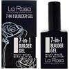 La Rosa Productos Profesionales LaRosa GEL COSTRUTTORE per unghie 7-in-1 in Flacone - BUILDER GEL Ricostruzione unghie 15ml - BIANCO LATTE CON GLITTER