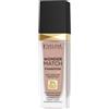 Eveline Cosmetics Wonder Match fondotinta adattivo, coprenza modulabile, finish satinato, formula oil-free con acido ialuronico, acqua termale ed estratto di açaí, 30 ml