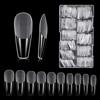 Carehabi Unghie Tips Set, 500 Pezzi di Punte Per Unghie Finte Acriliche Artificiali con Custodia per Studi di Unghie e Nail art Fai da te a Casa 10 Misure(Semi smerigliato)