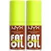 NYX Professional Makeup Olio Labbra Con Finish Brillante, Tonalità: Scrollin' (Confezione da 2)