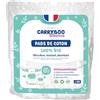 CARRYBOO - 150 tamponi di cotone 100% biologico - Resistenti, ultra morbidi e assorbenti - Ipoallergenico - Made in France