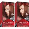 Revlon ColorSilk Colorazione Permanente Capelli Fai-da-te a Casa, Senza Ammoniaca e Arricchita con Cheratina, 44, Castano Ramato Medio (Confezione da 2)