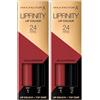 Max Factor Lipfinity Lip Colour Rossetto Liquido a Lunga Durata 2 in 1 con Finish Lucido, Balsamo Idratante per Labbra Morbide e Lucenti - 102 Glistening, 2,3 ml + 1,9 g (Confezione da 2)