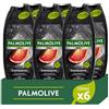 Palmolive Men energizzante 3 in 1/ 6x500ml | con olio essenziale di citro ed estratto di magnesio | per il corpo, il viso e i capelli, confezione da 6