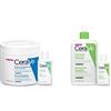 CeraVe Crema Idratante Viso e Corpo, per Pelle Secca, con Acido Ialuronico, 454g + Travel Size Schiuma Detergente, 20ml & Detergente Idratante Viso e Corpo, per Pelle da Normale a Secca, 473ml + 20ml