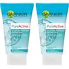 Garnier Pure Active Gel Detergente Esfoliante Anti-Punti Neri per Pelli Grasse o con Imperfezioni, 150 ml (Confezione da 2)