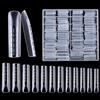 Kiperline 240 Pezzi Unghie Finte Nail System Form Acrilico Cercueil sistema per unghie Strumenti per manicure per unghie, con scala graduata,12 Taglie trasparente