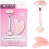 Brushworks Quarzo Rosa E Gua Sha 2-Pezzi Set - 70 g
