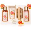 accentra Set da bagno, set per la cura dei BOTANICS - FRUITS in confezione regalo - gel doccia - bagno schiumoso - lozione per il corpo - spazzola per unghie - in profumo di pesca
