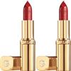 L'Oreal Paris L'Oréal Paris Make Up Rossetto Lunga Durata Color Riche, Colore Pieno, Finish Satinato, 345 Cherry Crystal, Confezione da 2
