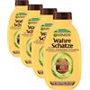 Garnier Vero tesoro, shampoo nutriente intenso, olio di avocado e burro di karitè, per capelli secchi, senza siliconi, per tutti i tipi di ricci, più morbidezza, 1 x 250 ml (Confezione da 4)