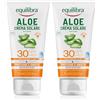 equilibra Solari, Aloe Crema Solare SPF 30 Travel Size, a Base di Aloe Vera, Vitamina C ed E, Olio di Argan, Olio di Cocco e Burro di Karité, Per un'Abbronzatura Sana e Naturale, Water Resistant, 75ml