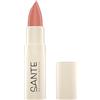 SANTE Naturkosmetik Moisture Lipstick 02 Coral Glaze, rossetto nutriente con acido ialuronico, effetto plump e sepilift, cura delle labbra, per labbra morbide e delicate lucide, rosa corallo, 4,5 g