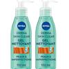 Nivea Sun NIVEA Derma Skin Clear Gel detergente viso (1 x 150 ml), detergente formulato per pelli con imperfezioni, gel viso con acido salicilico e niacinamide (Confezione da 2)