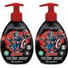 Naturaverde | Kids - Marvel Avengers - Sapone Liquido per Bambini, Capitan America, Sapone Bambini con Estratti di Calendula e Camomilla, Sapone Mani BIO, 250ml (Confezione da 2)