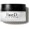 FaceD Face D - Rich Cream, 50 ml, Crema Viso Nutriente Anti-Età con Acido Ialuronico e Vitamine