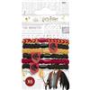 Harry Potter - Set 6 elastici per capelli Grifondoro - acconciature facili quotidiane - colori e stemma Grifondoro - routine per bambini e adulti - accessori ufficiali Hogwarts